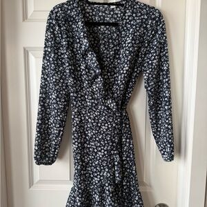 Only Navy Floral Long Sleeve Dress